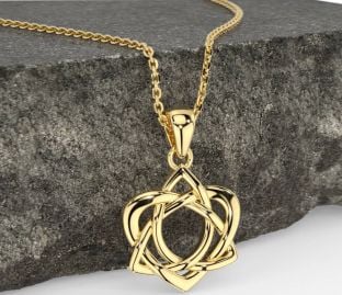 Gold Celtic Trinity Knot Heart Necklace