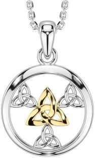 Gold Silver Celtic Trinity Knot Necklace