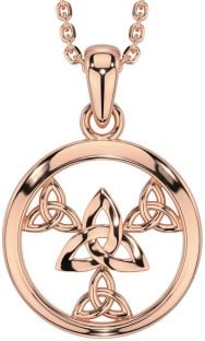 Rose Gold Silver Celtic Trinity Knot Necklace