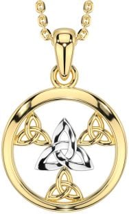 Gold Silver Celtic Trinity Knot Necklace