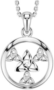 White Gold Celtic Trinity Knot Necklace