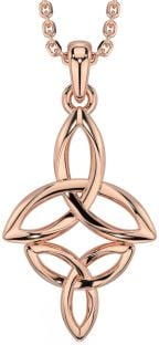 Rose Gold Silver Celtic Trinity Knot Necklace