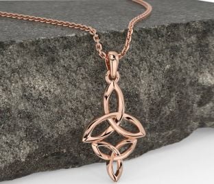 Rose Gold Silver Celtic Trinity Knot Necklace