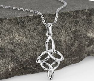 White Gold Celtic Trinity Knot Necklace