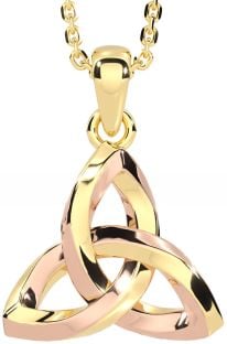 Rose Yellow Gold Celtic Trinity Knot Necklace
