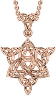 Rose Gold Silver Celtic Trinity Knot Necklace