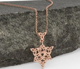Rose Gold Silver Celtic Trinity Knot Necklace