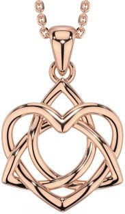 Rose Gold Celtic Trinity Knot Heart Necklace