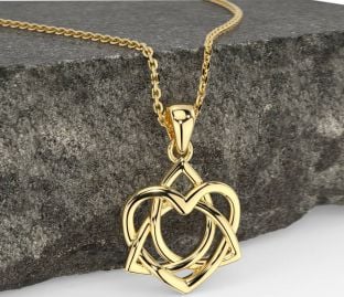 Gold Celtic Trinity Knot Heart Necklace