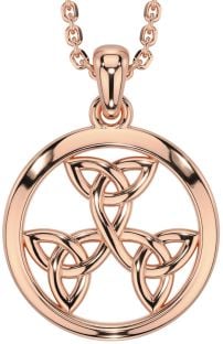 Rose Gold Silver Celtic Trinity Knot Necklace