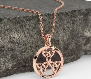 Rose Gold Silver Celtic Trinity Knot Necklace