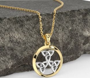 Gold Silver Celtic Trinity Knot Necklace