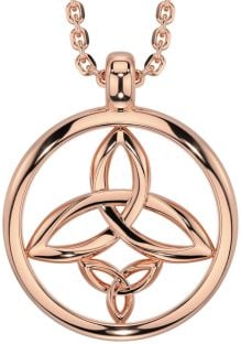 Rose Gold Silver Celtic Trinity Knot Necklace