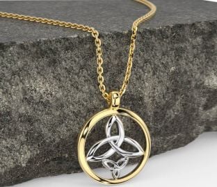 Gold Silver Celtic Trinity Knot Necklace