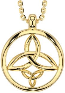 Gold Silver Celtic Trinity Knot Necklace