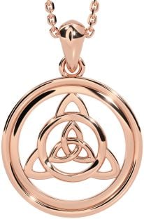 Rose Gold Silver Celtic Trinity Knot Necklace