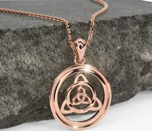 Rose Gold Silver Celtic Trinity Knot Necklace