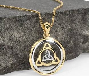 Gold Silver Celtic Trinity Knot Necklace