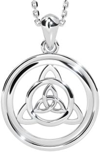 White Gold Celtic Trinity Knot Necklace