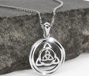 White Gold Celtic Trinity Knot Necklace
