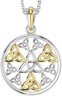 Gold Silver Celtic Trinity Knot Necklace