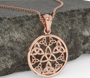 Rose Gold Silver Celtic Trinity Knot Necklace