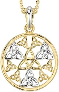 Gold Silver Celtic Trinity Knot Necklace