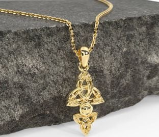 Gold Silver Celtic Trinity Knot Necklace