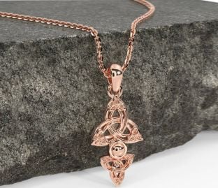 Rose Gold Celtic Trinity Knot Necklace