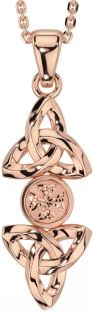 Rose Gold Silber keltisch Dreieinigkeit Knoten Halskette