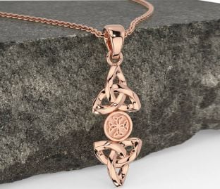 Rose Gold Silver Celtic Trinity Knot Necklace