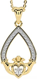 Diamond Gold Claddagh Necklace