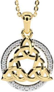 Diamond Gold Celtic Trinity Knot Necklace