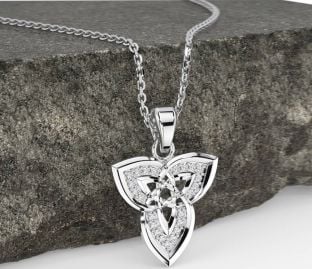 Diamond White Gold Celtic Trinity Knot Necklace