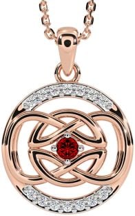 Diamant Granch Rose Gold Silber keltisch Halskette