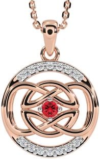 Diamante Rubino Rosa Oro Argento celtico Collana