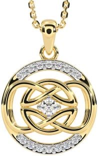 Diamond Gold Silver Celtic Necklace
