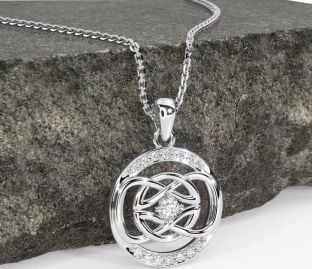 Diamond White Gold Celtic Necklace