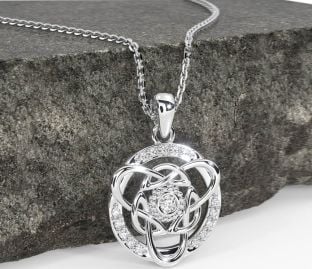 Diamond Silver Celtic Necklace