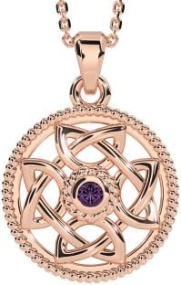 Alexandrite Rose Gold Silver Celtic Necklace