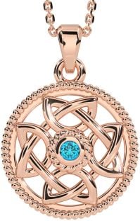 Topaz Rose Gold Silver Celtic Necklace