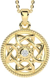 Diamond Gold Silver Celtic Necklace