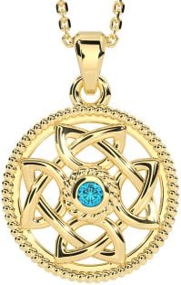 Topaz Gold Silver Celtic Necklace