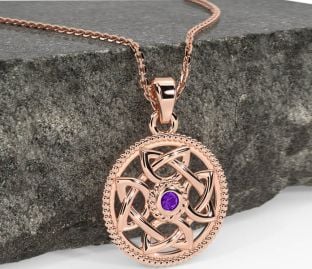 Amethyst Rose Gold Celtic Necklace