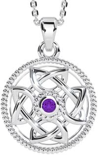 Amethyst Silver Celtic Necklace