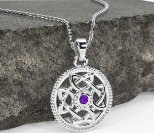 Amethyst Silver Celtic Necklace