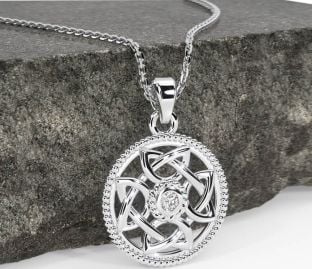 Diamond Silver Celtic Necklace