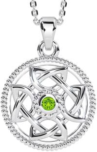 Peridot Silver Celtic Necklace