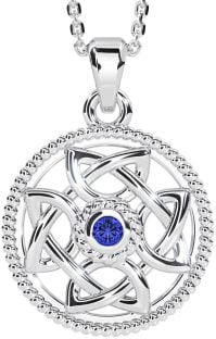 Safir Argint Celtic Colier