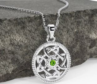 Peridot fehér Arany kelta Nyaklánc